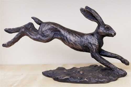 suzie marsh small leaping hare on base
